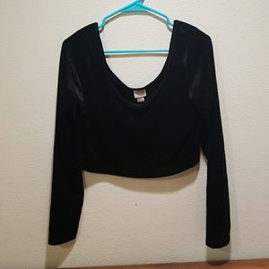 SOLD Black Velvet Crop Top